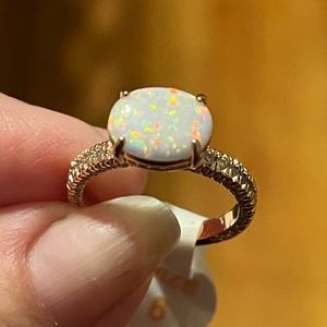 Opal rose gold stunning ring